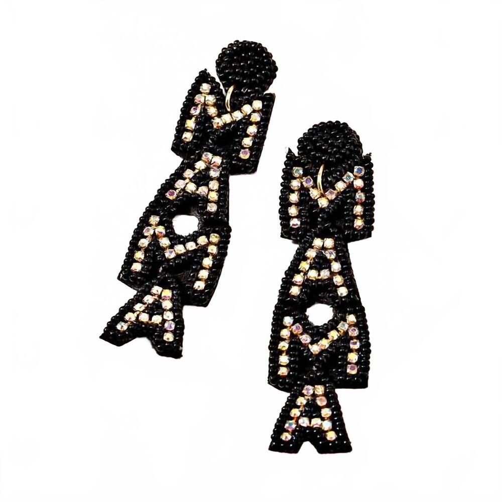 NEW AVENUE ZOE women's mama dangle earrings in black